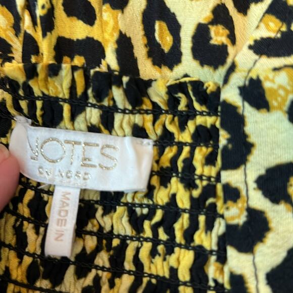 EUC Notes du Nord‎ Olivia Leopard Print Smocked Maxi Dress Cottage Core US XS 4 - Picture 14 of 16